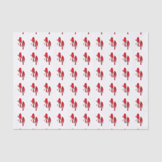 Red Cardinal Bird Kerst Tissue Paper Tissuepapier (Voorkant)