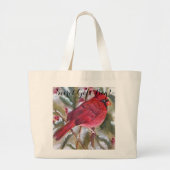 RED CARDINAL BIRD SECRET GIFT GROTE TOTE BAG (Voorkant)