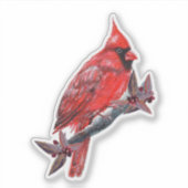 Red cardinal bird sticker Renee Lavoie (Devant)