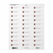 Red Cardinal Kerstvakantie retouradres Etiket (Full Sheet)