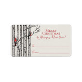  Red Cardinal Merry Christmas To From Stickers (Devant)