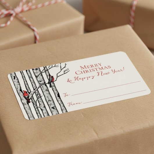  Red Cardinal Merry Christmas To From Stickers