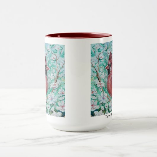 Red Cardinal Painting Mok (Midden)