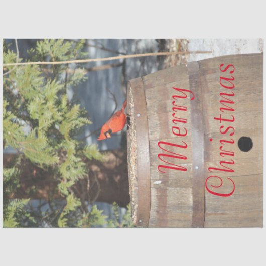 Red Cardinal Rustic Charm Tissue Tissuepapier (Voorkant)