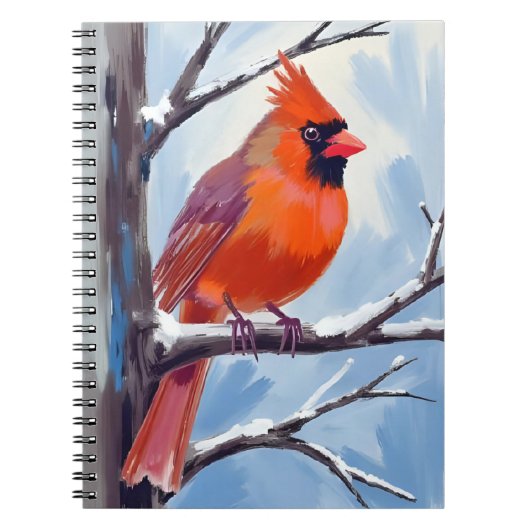 Red Cardinal Winter Watercolor Notitieboek (Voorkant)