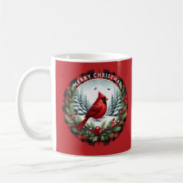 Red Cardinal with Holly Berries Koffiemok