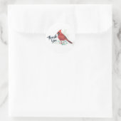 Red Cardinas Bird Art Ronde Sticker (Tas)