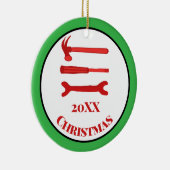 Red Carpenters Tools 2025 Kerst Keramisch Ornament (Rechts)