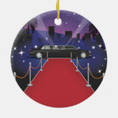Red Carpet Celebrity Limo Keramisch Ornament (Achterkant)