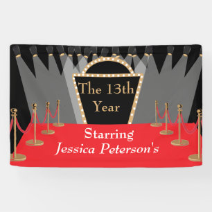 Red Carpet Film Première Glamoureuze Verjaardagsfe Spandoek