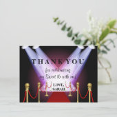 Red Carpet Hollywood Sweet 16 Dank je wel Bedankkaart (Staand voorkant)