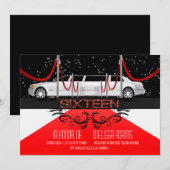 Red Carpet Sweet 16 fêtes Invitations (Devant / Derrière)