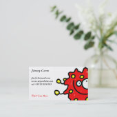 Red Cartoon Germ Visitekaartje (Staand voorkant)