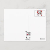 Red Cartoon Monster Briefkaart (Achterkant)