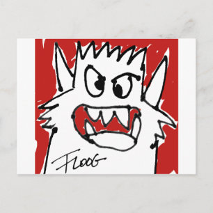 Red Cartoon Monster Briefkaart