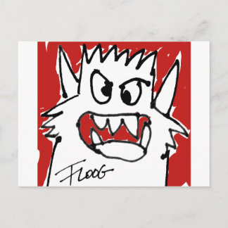 Red Cartoon Monster Briefkaart