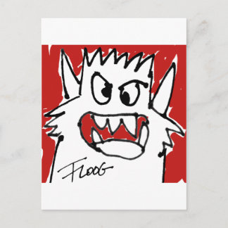 Red Cartoon Monster Briefkaart