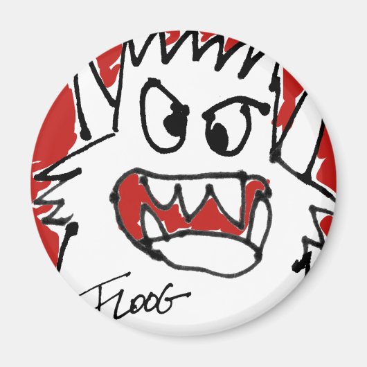 Red Cartoon Monster Magneet (Voorkant)