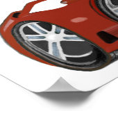 Red Cartoon Sports Car Art Poster (Coin)