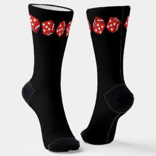 Red Casino Dice Gambler Sokken