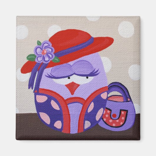 Red Casquette Owl Magnet (Devant)