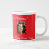 Red Cats Christmas, Image And Text, Customize, Extra Grote Beker (Rechts)