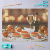 Red Caviar, Champagne, Tangerines, Festive Dinner Tissuepapier (Craft)