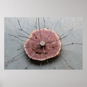 Red Cedar Natuurlijke Eco-Art Sculptuur Gecentreer Poster