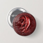 Red Celtic Dragon Button (Voorkant /achterkant)
