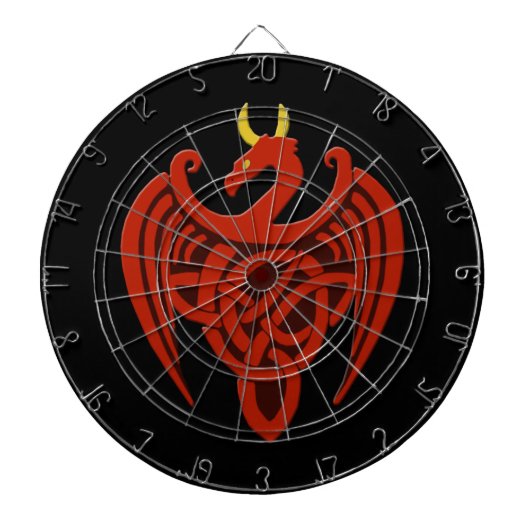 Red Celtic Dragon Dartbord (Voorkant)