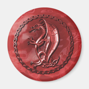 Red Celtic Dragon Magneet