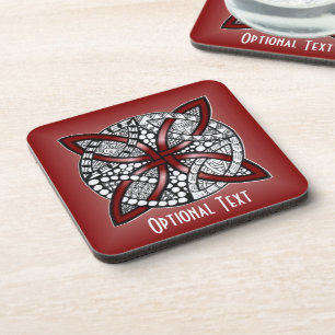 Red Celtic Knot Original Art Drankjes Onderzetter