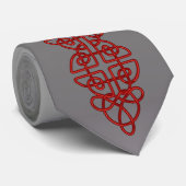 Red Celtic Knot Stropdas (Opgerold)