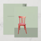 Red Chair green Postcard Briefkaart (Voorkant / Achterkant)