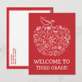 Red Chalkboard Enseignants Apple Carte postale (Devant / Derrière)