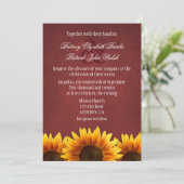 Red Chalkboard Sunflower Invitations de mariage (Debout devant)