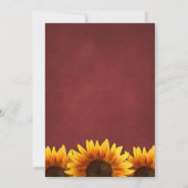 Red Chalkboard Sunflower Invitations de mariage (Dos)
