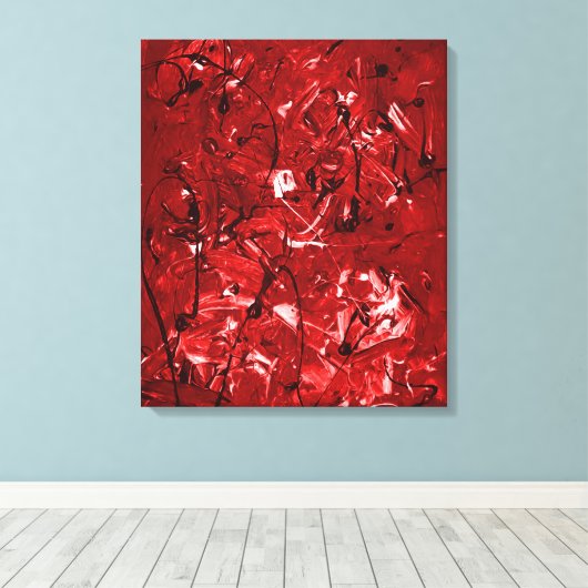 Red Chaos Canvas Afdruk (Insitu (Houten vloer))
