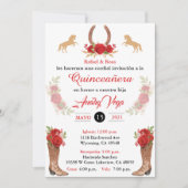 Red Charro Invitation, Invitation Occidentale Mexi (Devant)