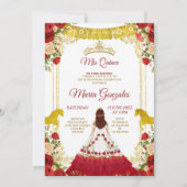 Red Charro Mexicaine Charra Mis XV Anos Invitation (Devant)
