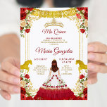 Red Charro Mexicaine Charra Mis XV Anos Invitation<br><div class="desc">Red Charro Mexican Charra Mis XV Anos Invitation Mis Quince Anos,  15e anniversaire, </div>