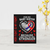 Red CHD Awareness Baby Sister Heart Disease Matchi Kaart (Gele Bloem)