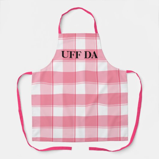 Red Check Farmhouse Uff Da All-Over Print Schort (Voorkant)