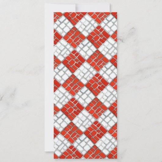 RED CHECK MOSAIC 4x9,25 Carte plate / Vertical (Devant)