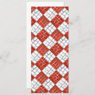 RED CHECK MOSAIC 4x9,25 Carte plate / Vertical
