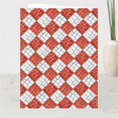 RED CHECK MOSAIC Grande carte de Noël (Dos)