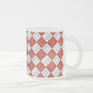 RED CHECK MOZAÏEK Frosted Glass Mok