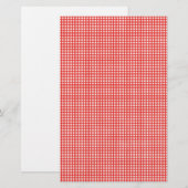 Red Check Patroon Briefpapier (Voorkant / Achterkant)