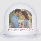 Red Check Red Hearts Valentine's Day PHOTO Sneeuwbol (Achterkant)