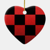 Red Checker Keramisch Ornament (Achterkant)